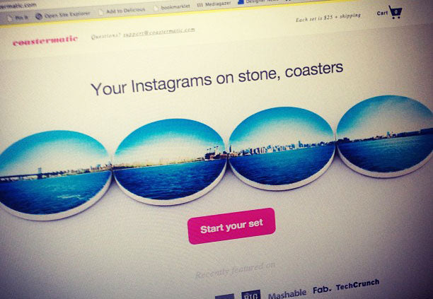 Coastermatic: Your instagrams in stone coasters